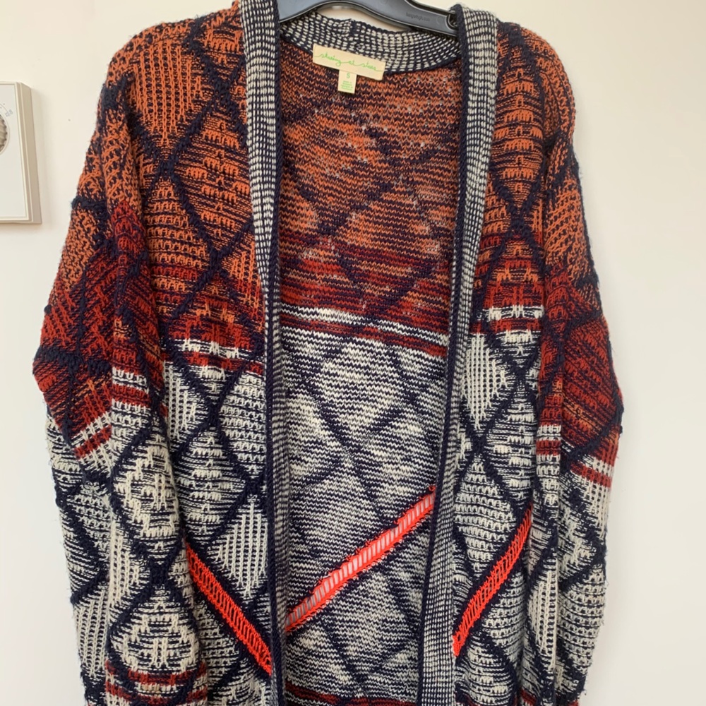 Tribal neon stripe cardigan